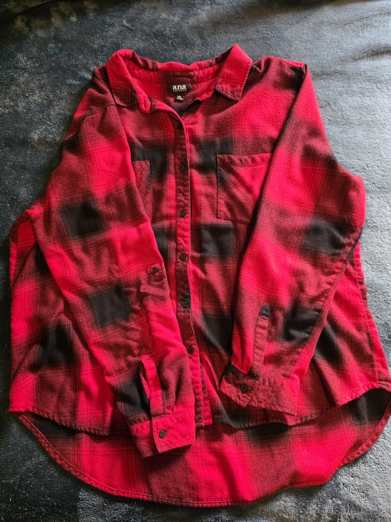 a.n.a Tops - a.n.a Red and Black Plaid Flannel Shirt
